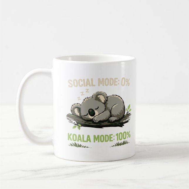 Caneca De Café Funny Introvert Koala Coffee Mug (Esquerda)