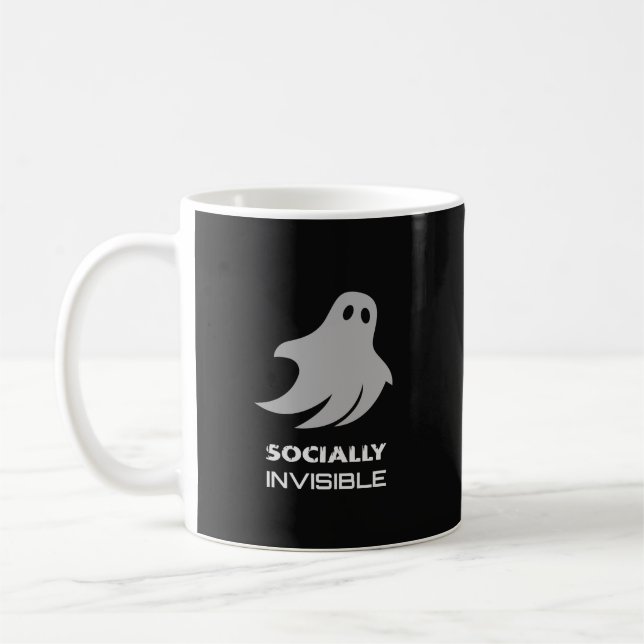 Caneca De Café Funny Introvert Spooky Ghost (Esquerda)