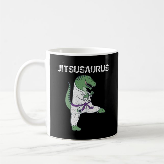 Caneca De Café Funny Jujitsu, T-Rex Jiu Jitsu Black Belt presente (Esquerda)