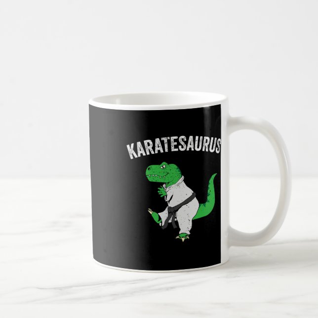 Caneca De Café Funny Karate T Rex Dinossaur Cute Dino Artes Marci (Direita)