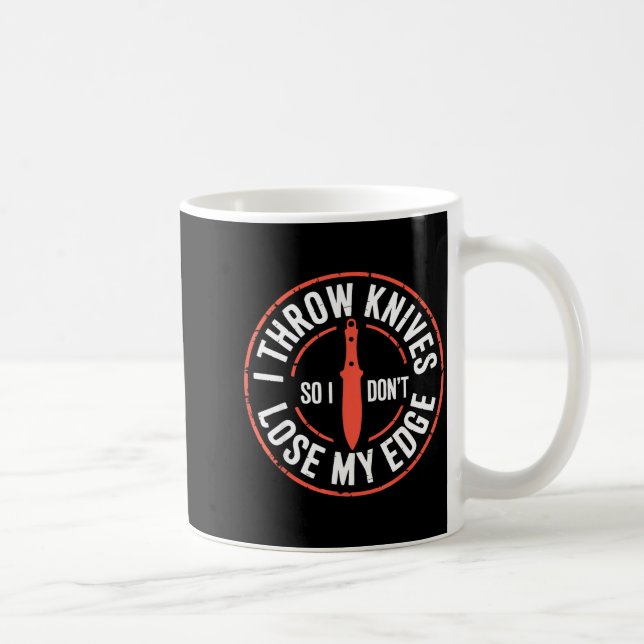Caneca De Café Funny Knife Thrower I Throw Knives  (Direita)