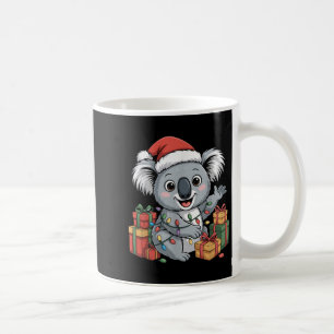 Caneca De Café Funny Koala Santa Hat Animais Amadurece Fúria Chri