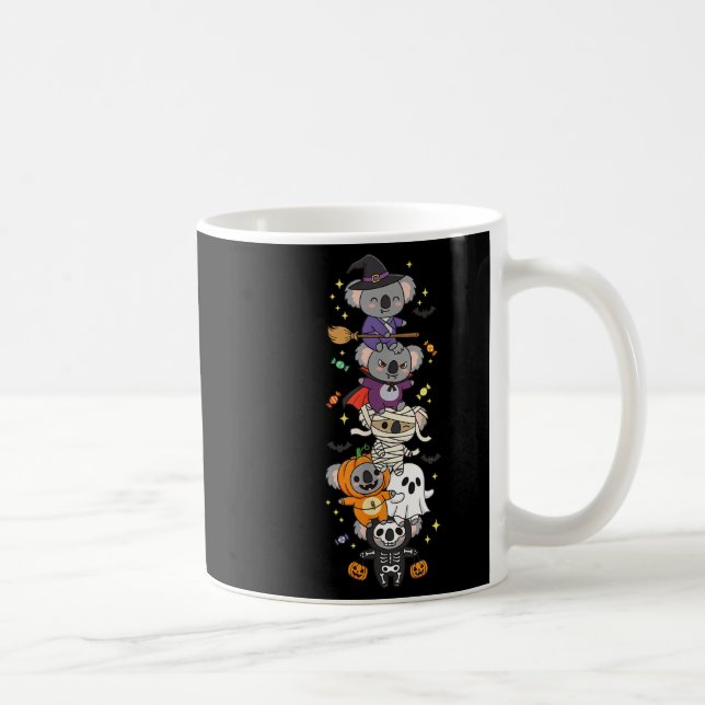 Caneca De Café Funny Koala Witch Vamre Ghost Halloween Crianças M (Direita)