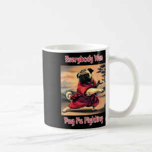 Caneca De Café Funny Kung Fu Pug Cute Karate Pug Humoroso Cachorr