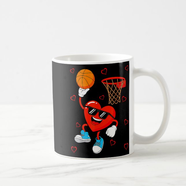 Caneca De Café Funny Love Basketball Heart Shape Happy Valentine' (Direita)