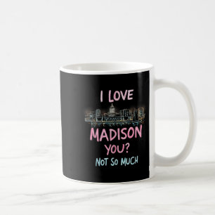 Caneca De Café Funny Madison Wisconsin Night Skyline Vintage