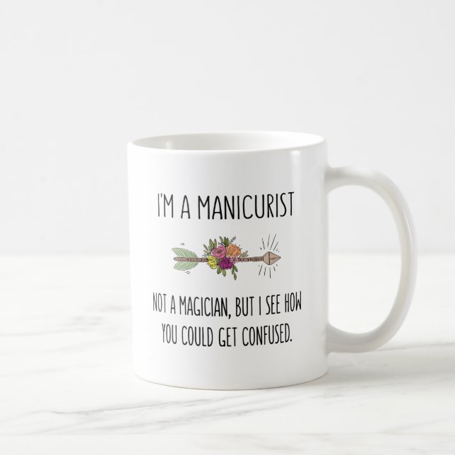 Caneca De Café Funny Manicurist Nail Technician Gift Idea (Direita)