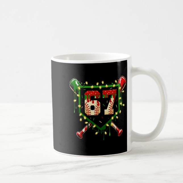 Caneca De Café Funny Meme 67 Christmas Baseball Ice Cream Men Boy (Direita)
