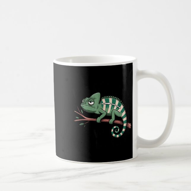 Caneca De Café Funny Morning Person Coffee Lover Chameleon  (Direita)