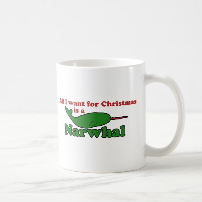 Caneca De Café Funny Narwhal Natal (Direita)