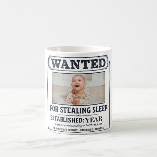 Caneca De Café Funny Newborn "Sleep Thief Established"