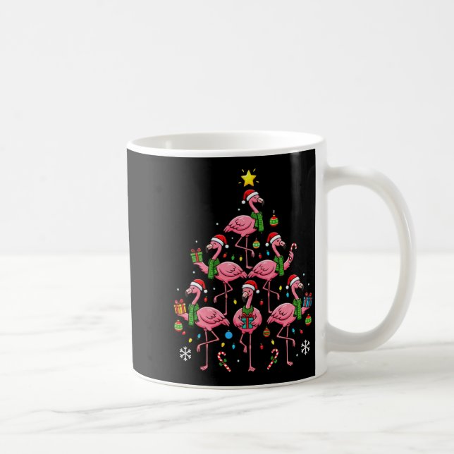 Caneca De Café Funny Nk Flamingo Christmas Tree Santa Hats Holida (Direita)