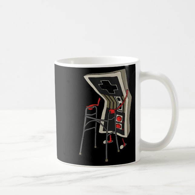 Caneca De Café Funny Old Gamer Gaming Retro 80s 90s Video Game Ol (Direita)