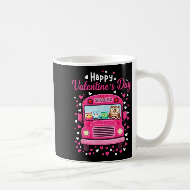 Caneca De Café Funny owls school bus driver happy valentines day (Direita)
