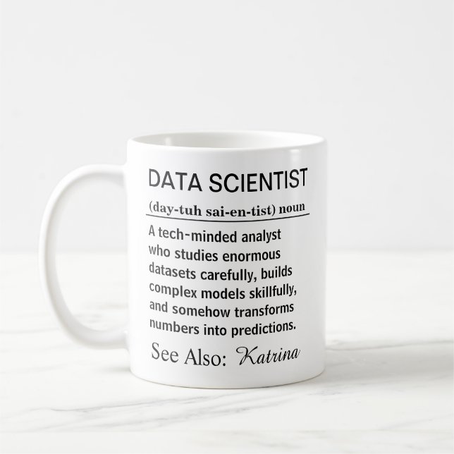 Caneca De Café Funny Personalized Data Scientist Definition (Esquerda)
