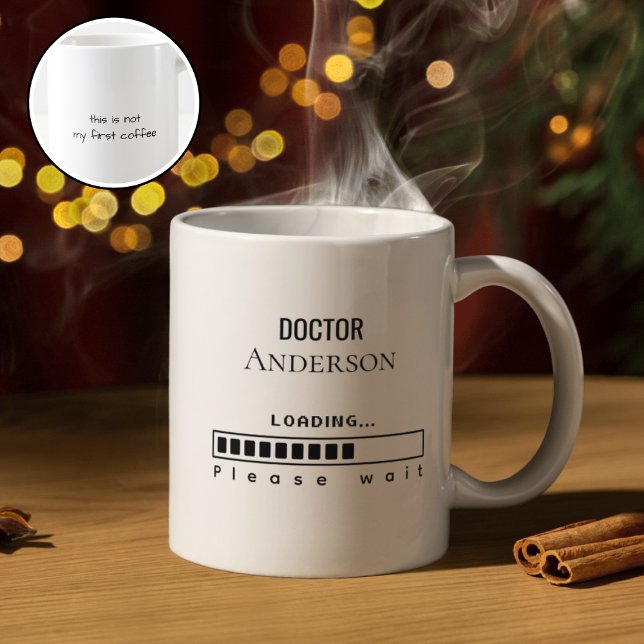 Caneca De Café Funny PhD Graduation Doctor Name Loading  (Criador carregado)