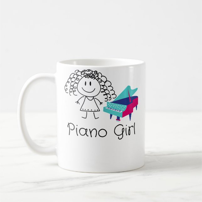 Caneca De Café Funny Piano Player Tee For Women Girls Music Piano (Esquerda)