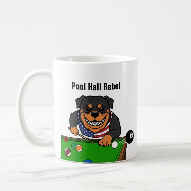 Caneca De Café Funny Pool Hall Rebel Rottweiler Coffee Mugs (Esquerda)