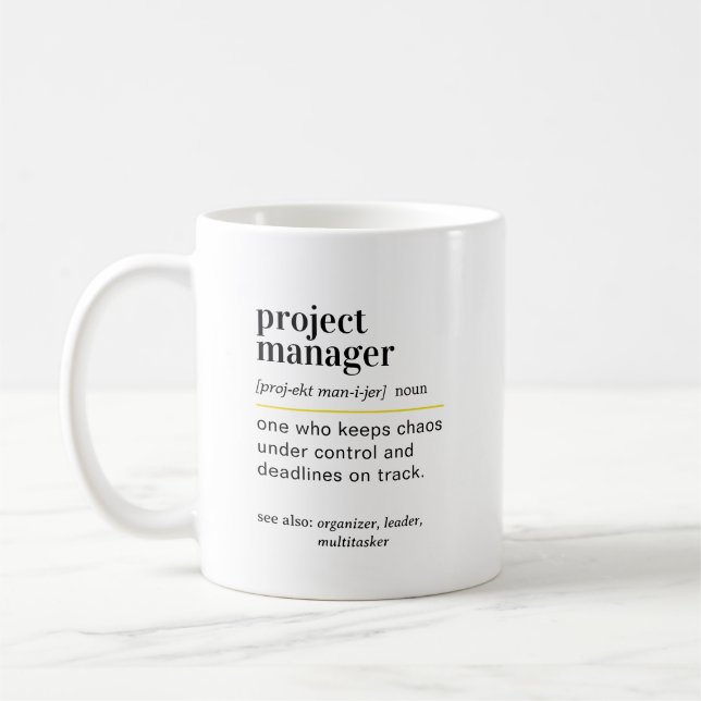 Caneca De Café Funny Project Manager Definition Gift (Esquerda)