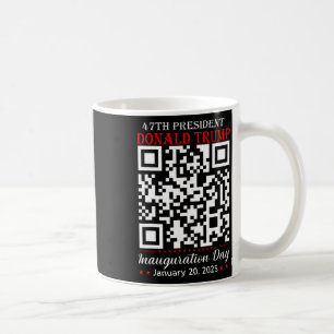 Caneca De Café Funny Qr Presidente Trump Dance Code Inauguração D