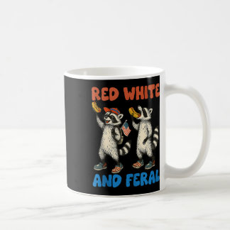 Caneca De Café Funny Raccoon 4 De Julho Nos Bandeira Patriótica R