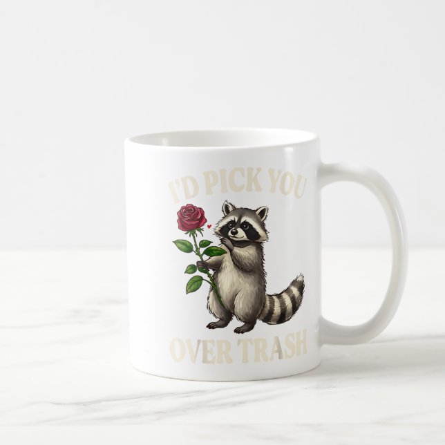 Caneca De Café Funny Raccoon I’d Ck You Over Trash Valentines Day (Direita)