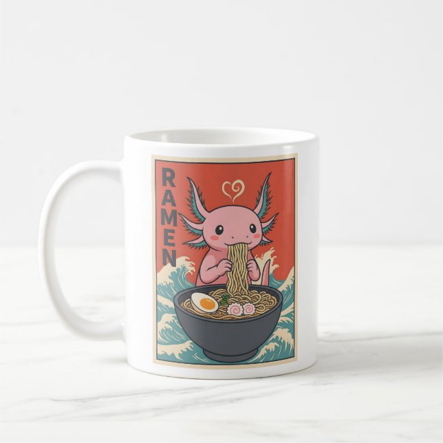 Caneca De Café Funny Ramen Axolotl Noodle Lover Cute Creature (Esquerda)
