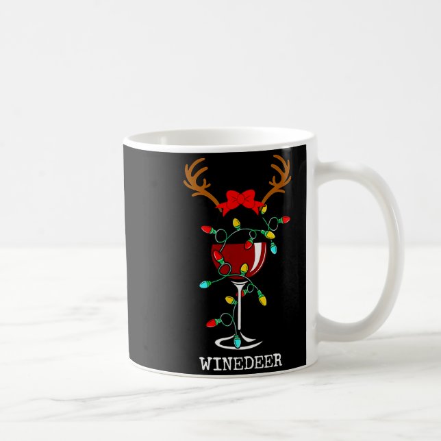 Caneca De Café Funny Reindeer Winedeer Reinbeer Matching Couples  (Direita)