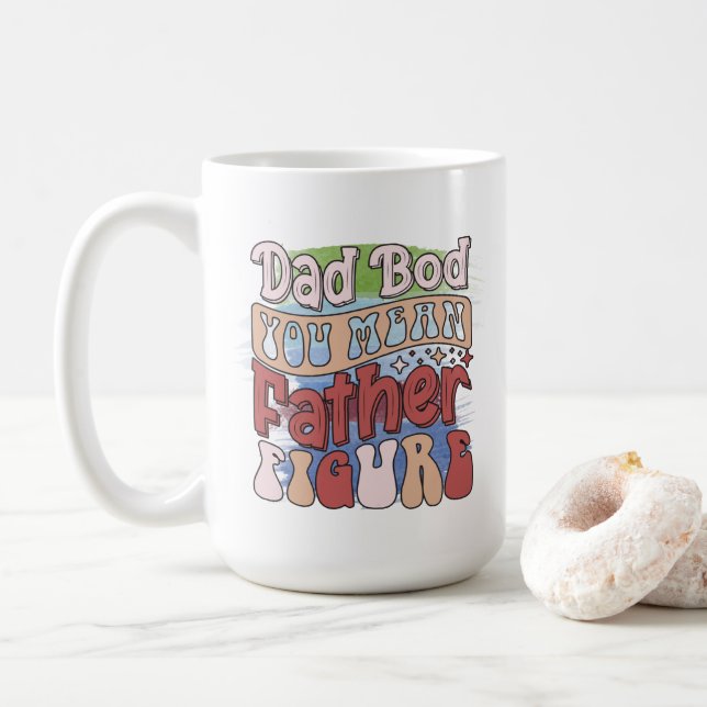 Caneca De Café Funny retro Dad bod word art  (Com Donut)