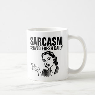 Caneca De Café Funny Retro House, SARCASM SERVIU DIARIAMENTE