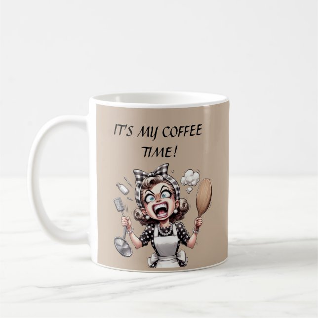Caneca De Café Funny retro lady customizable (Esquerda)