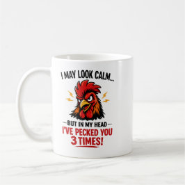 Caneca De Café Funny Rooster Coworker Mug | I May Look Calm