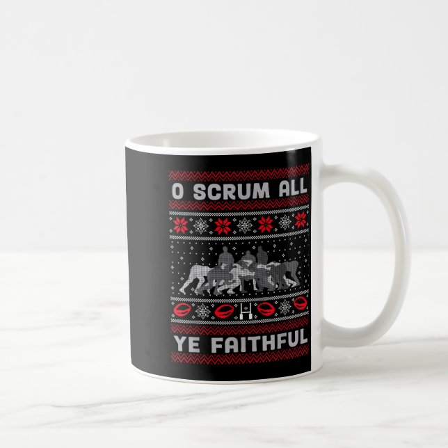 Caneca De Café Funny Rugby O Scrum All Ye Faithful Ugly Merry Chr (Direita)