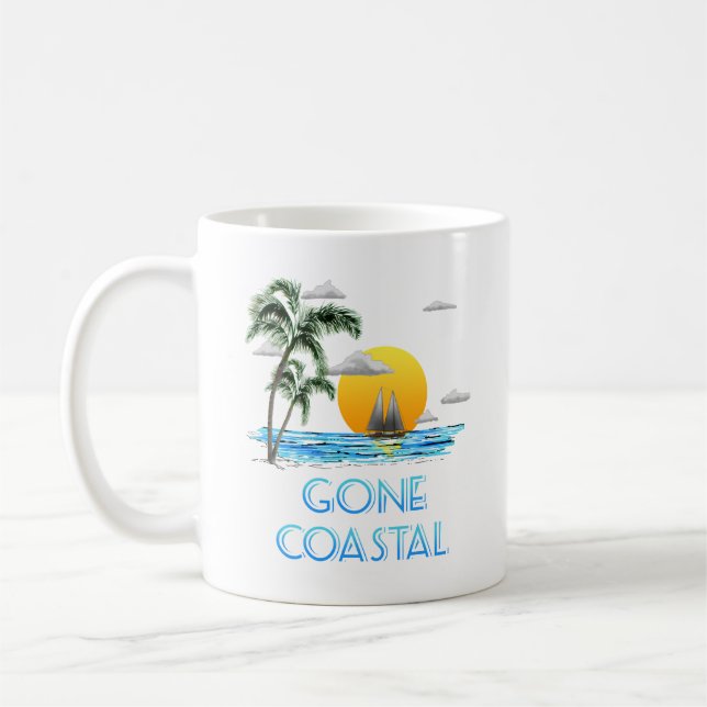 Caneca De Café Funny Saiu Costeira Náutica Passando Sunset (Esquerda)