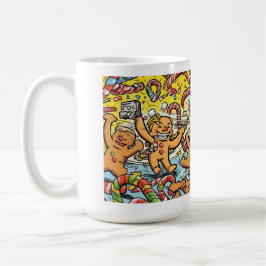Caneca De Café Funny Santa & Gingerbread Christmas Mug