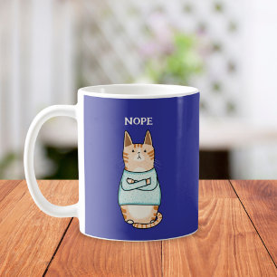 Caneca De Café Funny Sarcastic Orange Cat Nope