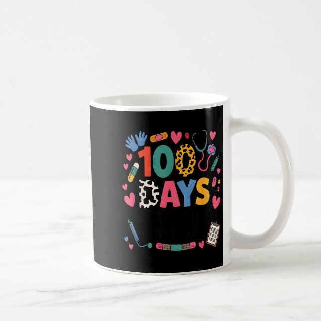 Caneca De Café Funny School Nurse 100 Days Patching Tiny Humans I (Direita)
