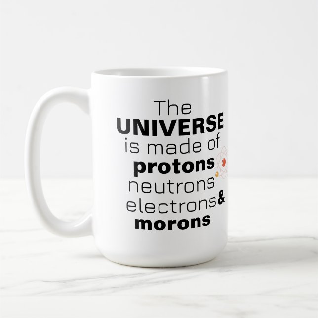Caneca De Café Funny Science Universe Protons Neutrons Electrons  (Esquerda)