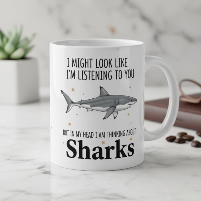 Caneca De Café Funny Shark Coffee Mug Gift For Shark Lovers (Criador carregado)