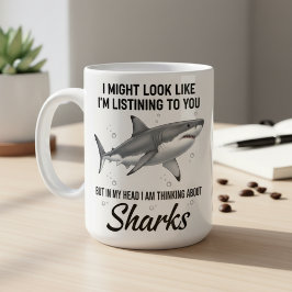 Caneca De Café Funny Shark Mug Coffee Cup Shark Lover Gift