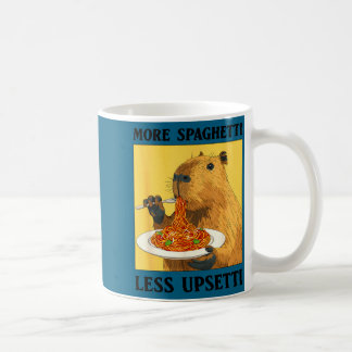 Caneca De Café Funny Shirt More Spaghetti Less Upsetti Capybara
