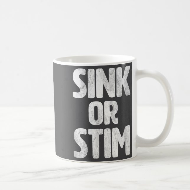 Caneca De Café Funny Sink Stim Neurodivergent Normalize Autism St (Direita)