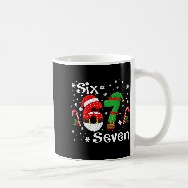 Caneca De Café Funny Six Seven 67 Meme 6 7 Elf Santa Christmas Pa (Direita)