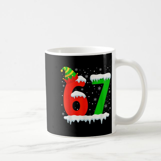 Caneca De Café Funny Six Seven 67 Meme Saying 6 7 Elf Christmas T (Direita)