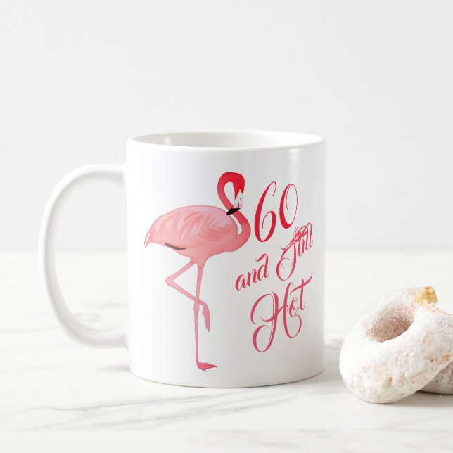 Caneca De Café Funny Sixtieth 60th Birthday Flamingo Humor (Com Donut)