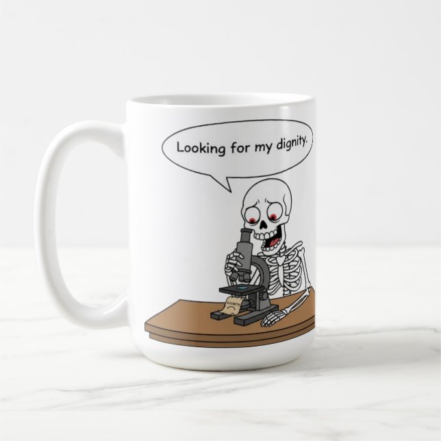 Caneca De Café Funny Skeleton Looking For Dignity (Esquerda)