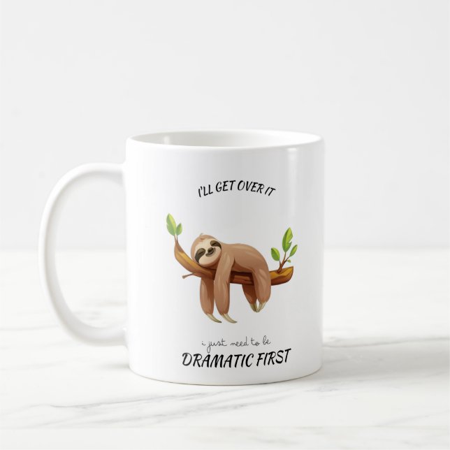 Caneca De Café Funny Sloth Coffee Mug – "Slow Coffee, Happy Vibes (Esquerda)