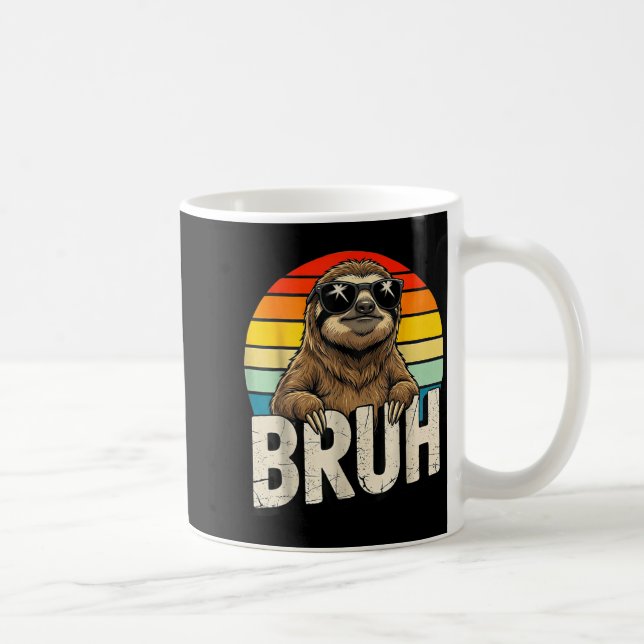 Caneca De Café Funny Sloth Graphic Meme Lover Bruh Sloth Lovers  (Direita)