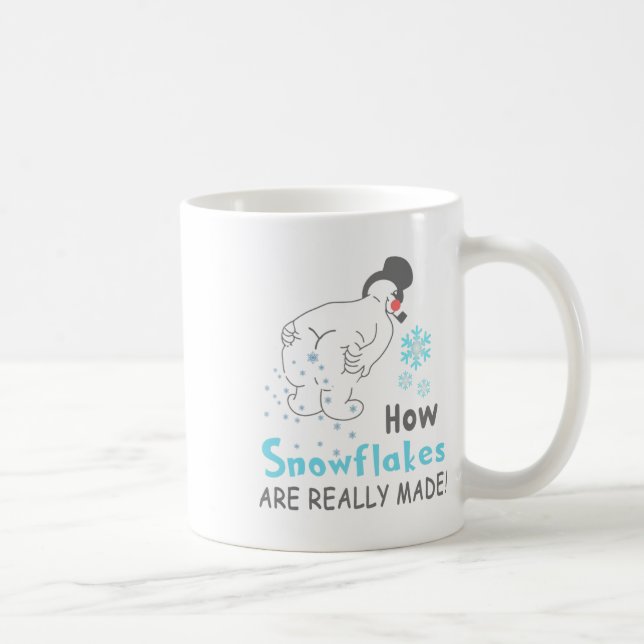 Caneca De Café Funny Snow How Snowflakes Are Really Made  (Direita)