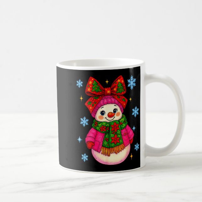 Caneca De Café Funny Snowman Christmas Costume Cute Toddler Girl  (Direita)